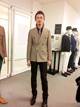 「COMME CA COLLECTION（コムサ・コレクション）のアイテム（セットアップ）」を使った、Marco   Lauさん（メンズ・182cm）の夏コーディネート