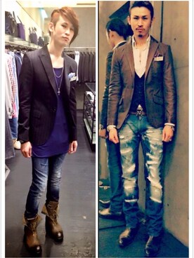 「COMME CA COLLECTION（コムサ・コレクション）のアイテム（セットアップ）」を使った、Marco   Lauさん（メンズ・182cm）の夏コーディネート