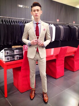 「COMME CA COLLECTION（コムサ・コレクション）のアイテム（セットアップ）」を使った、Marco   Lauさん（メンズ・182cm）の夏コーディネート