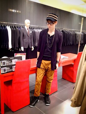 「COMME CA COLLECTION（コムサ・コレクション）のアイテム（ジャケット/アウター）」を使った、Marco   Lauさん（メンズ・182cm）の秋コーディネート