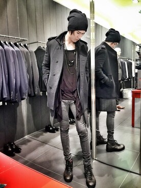 「COMME CA COLLECTION（コムサ・コレクション）のアイテム」を使った、Marco   Lauさん（メンズ・182cm）の冬コーディネート