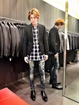 「5cm（ファイブシーエム）のアイテム（ジャケット/アウター）」を使った、Marco   Lauさん（メンズ・182cm）の春コーディネート