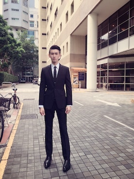 「DOLCE&GABBANA（ドルチェアンドガッバーナ）のアイテム（フォーマルスーツ/小物）」を使った、Marco   Lauさん（メンズ・182cm）の夏コーディネート