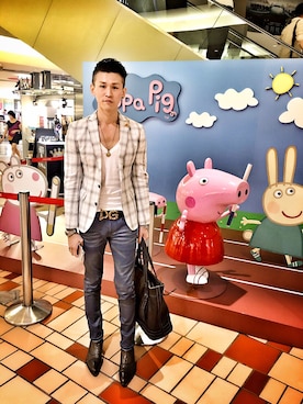 「DOLCE&GABBANA（ドルチェアンドガッバーナ）のアイテム（帽子）」を使った、Marco   Lauさん（メンズ・182cm）の秋コーディネート