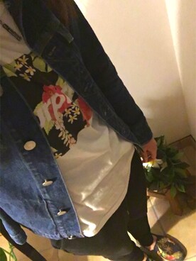 「ELLE（エル）のアイテム（デニムジャケット）」を使った、tyun.mさん（レディース・155cm）の春コーディネート