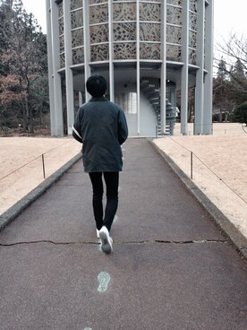 「Barbour（バブアー）のアイテム（カバーオール、ブルー系）」を使った、カズさん（メンズ・168cm）の秋コーディネート