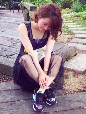 「BEAMS（ビームス）のアイテム（クラッチバッグ、その他）」を使った、C O Oさん（レディース・152cm）の夏コーディネート