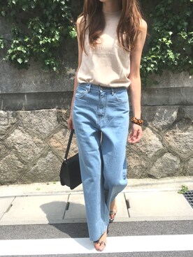 「mysty woman（ミスティウーマン）の【田中里奈×mysty woman】コラボ2wayポシェット（ショルダーバッグ）」を使った、Sato*さん（レディース・164cm）の夏コーディネート