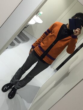 「N.HOOLYWOOD（N.ハリウッド）のアイテム（カーディガン/ボレロ）」を使った、けんてぃさん（メンズ・172cm）の秋コーディネート