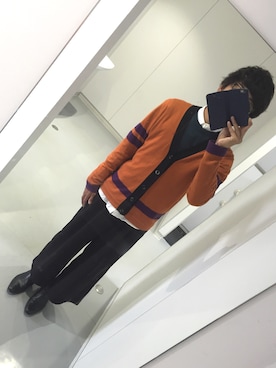 「N.HOOLYWOOD（N.ハリウッド）のアイテム（カーディガン/ボレロ）」を使った、けんてぃさん（メンズ・172cm）の春コーディネート