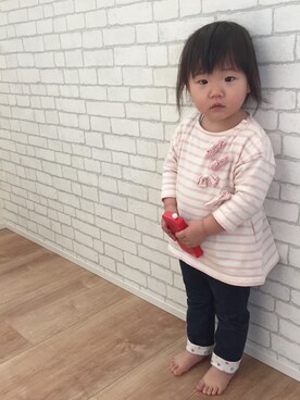 「おうち」｜「アイテム（パンツ）」を使った、Reee( ´ ▽ ` )ﾉさん（キッズ・90cm）の春コーディネート