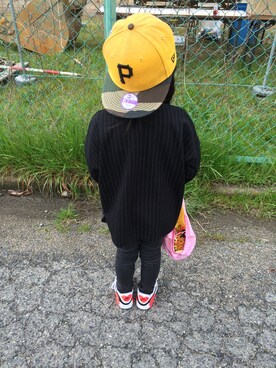 「韓国服のアイテム（Tシャツ/カットソー、ブラック系）」を使った、hit☺︎miさん（レディース）の春コーディネート