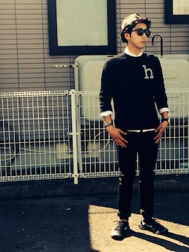 「ボタニカル」｜「アイテム（スウェット）」を使った、Tomoya Nakamuraさん（メンズ・171cm）の春コーディネート