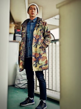 「カットオフ」｜「アイテム（モッズコート）」を使った、Tomoya Nakamuraさん（メンズ・171cm）の冬コーディネート