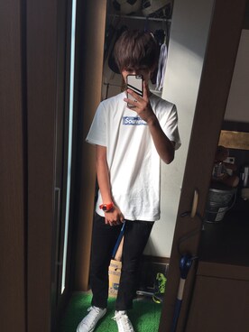 「Quiksilver（クイックシルバー）のアイテム（スラックス、ブラック系）」を使った、sy…neさん（メンズ）の秋コーディネート