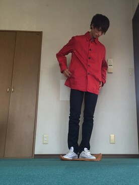 「Right-on（ライトオン）のアイテム（ステンカラーコート）」を使った、sy…neさん（メンズ・178cm）の秋コーディネート