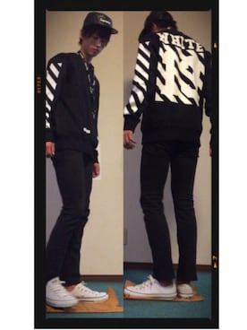 「Supreme （シュプリーム）のアイテム（ネックレス、ブラック系）」を使った、sy…neさん（メンズ）の秋コーディネート