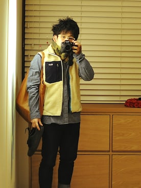 「AlexanderLeeChang（アレキサンダーリーチャン）のアイテム（シャツ/ブラウス）」を使った、いしくらまさたかさん（メンズ・168cm）の冬コーディネート