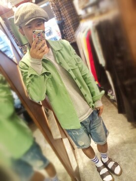 「shorts」｜「アイテム（ミリタリージャケット）」を使った、雜衣舖時尚服飾精品さん（メンズ・168cm）の秋コーディネート