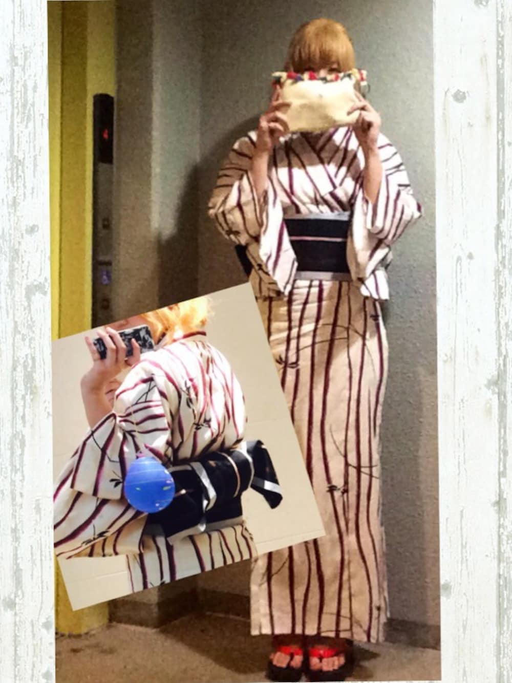 「浴衣、金髪、がんばった！」｜「ぽよん（おもちゃ、ブルー系）」を使った、小林さん（レディース・168cm）の夏コーディネートの1枚目の写真