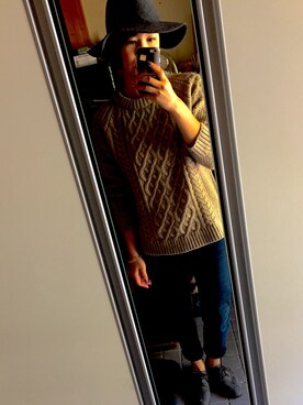 「アイテム（モカシン/デッキシューズ、グリーン系）」を使った、masさん（レディース・166cm）の秋コーディネート