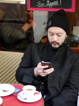 「Blackfashion」｜DARKLABELSTOREさん（メンズ・177cm）の冬コーディネート