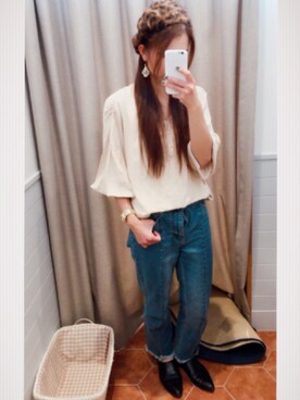 「FREE'S MART（フリーズマート）のアイテム（その他シューズ）」を使った、はきゅんさん（レディース・156cm）の秋コーディネート