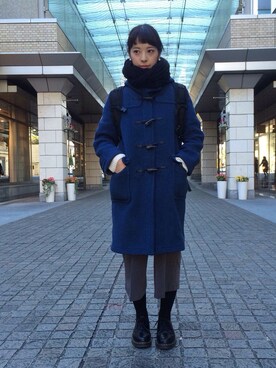 「Dr. Martens（ドクターマーチン）のDr.Martens (ドクターマーチン)/1461 3EYE GIBSON SHOES（その他シューズ）」を使った、Yuuki Nishiharaさん（レディース・160cm）の冬コーディネート