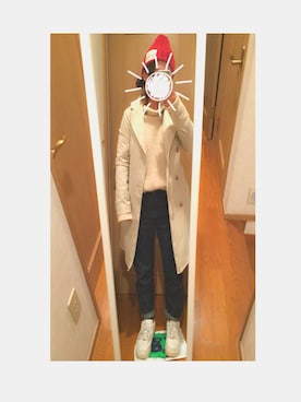 「アイテム（ステンカラーコート）」を使った、あいあいちゃんさん（レディース・153cm・10代）の冬コーディネート