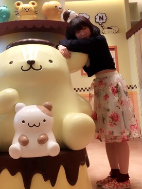 「オーガンジー」｜「アイテム（スウェット）」を使った、히카리さん（レディース・158cm）の春コーディネート