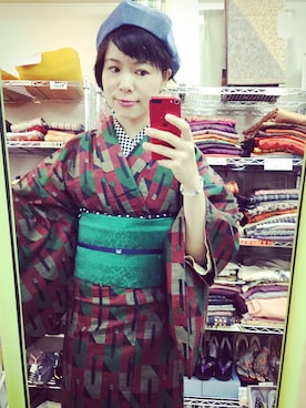 「アイテム（浴衣、グリーン系）」を使った、さくらんさん（レディース・154cm）の秋コーディネート