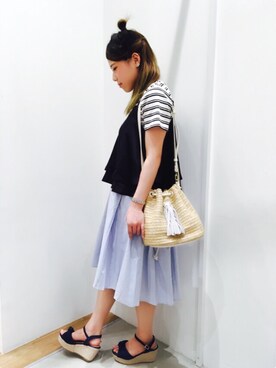 「ASZAKKA（アザッカ）のアイテム（バッグ）」を使った、よこやまさん（レディース・159cm）の春コーディネート
