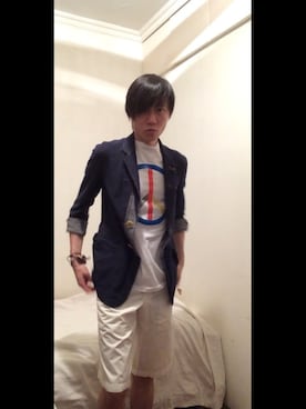 「TAKAHIROMIYASHITATheSoloIst.（タカヒロミヤシタザソロイスト）のアイテム（テーラードジャケット）」を使った、LKさん（メンズ・178cm）の夏コーディネート