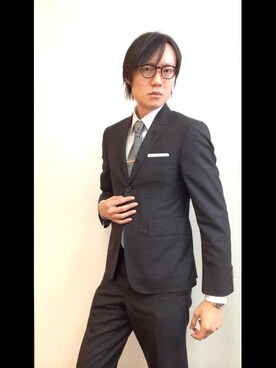 「SET UP」｜「アイテム（セットアップ）」を使った、LKさん（メンズ・178cm）の秋コーディネート