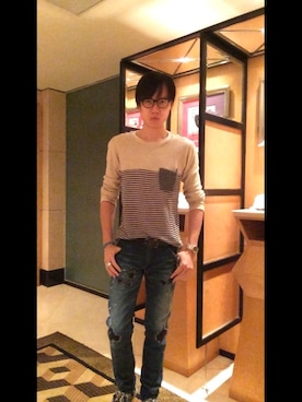 「TAKAHIROMIYASHITATheSoloIst.（タカヒロミヤシタザソロイスト）のアイテム（ニット/セーター）」を使った、LKさん（メンズ・178cm）の秋コーディネート
