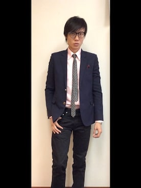 「SAINT LAURENT PARIS（サンローランパリ）のアイテム（スーツジャケット）」を使った、LKさん（メンズ・178cm）の秋コーディネート