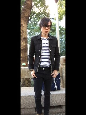 「SAINT JAMES（セントジェームス）のアイテム」を使った、LKさん（メンズ・178cm）の冬コーディネート