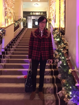 「SAINT LAURENT PARIS（サンローランパリ）のアイテム（ピーコート）」を使った、LKさん（メンズ・178cm）の冬コーディネート