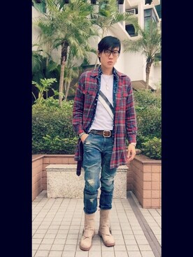「N.HOOLYWOOD（N.ハリウッド）のアイテム（その他アウター）」を使った、LKさん（メンズ・178cm）の冬コーディネート