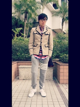 「BLACK FLEECE by Brooks Brothers（ブラックフリースバイブルックスブラザーズ）のアイテム（シューズ）」を使った、LKさん（メンズ・178cm）の冬コーディネート