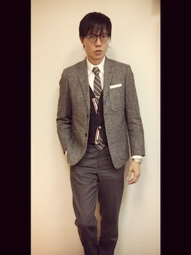 「アイテム（ネクタイピン）」を使った、LKさん（メンズ・178cm）の春コーディネート