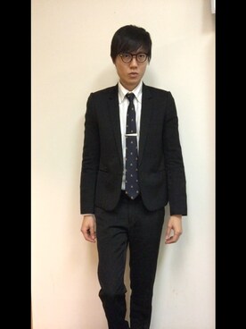 「アイテム（ネクタイピン、その他）」を使った、LKさん（メンズ・178cm）の春コーディネート