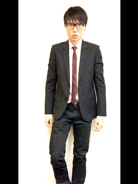 「アイテム（ネクタイ、レッド系）」を使った、LKさん（メンズ・178cm）の夏コーディネート