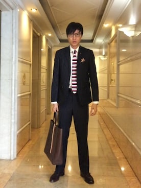 「アイテム（フォーマルスーツ/小物、シルバー系）」を使った、LKさん（メンズ・178cm）の夏コーディネート