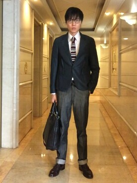 「アイテム（フォーマルスーツ/小物、シルバー系）」を使った、LKさん（メンズ・178cm）の夏コーディネート