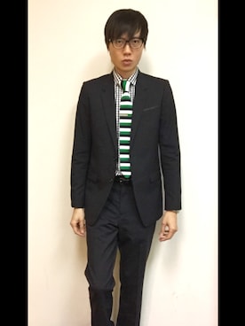 「N.HOOLYWOOD」｜「アイテム（セットアップ）」を使った、LKさん（メンズ・178cm）の夏コーディネート