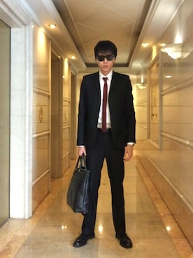 「アイテム（ネクタイ、レッド系）」を使った、LKさん（メンズ・178cm）の夏コーディネート