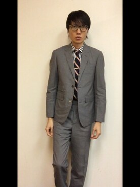 「アイテム（フォーマルスーツ/小物、シルバー系）」を使った、LKさん（メンズ・178cm）の夏コーディネート