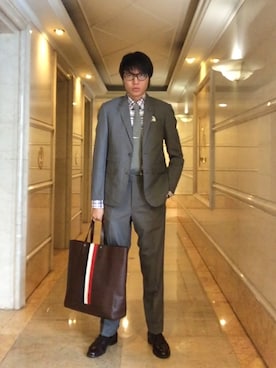 「アイテム（フォーマルスーツ/小物、シルバー系）」を使った、LKさん（メンズ・178cm）の夏コーディネート