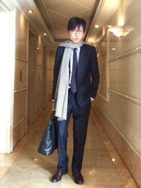 「N.HOOLYWOOD」｜「アイテム（セットアップ）」を使った、LKさん（メンズ・178cm）の冬コーディネート